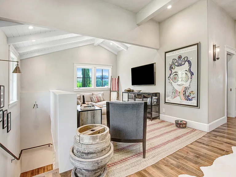 Family Room with Custom Couch and TV