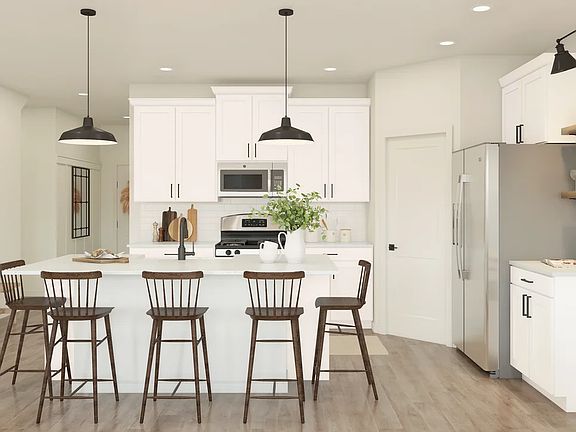 Kitchen with pendant lighting