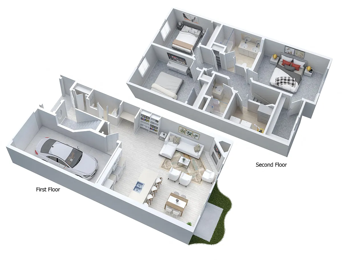 Floor plan 3 Bedroom - 2.5 Bath Townhouse Large