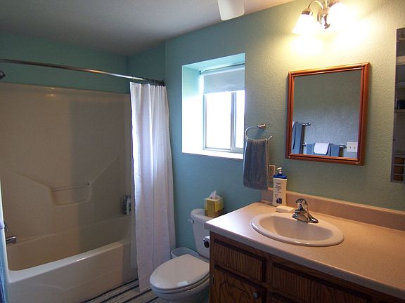 Bathroom has tub/shower combo
