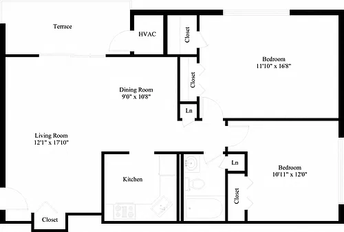 Floor plan 2 Bedroom Deluxe