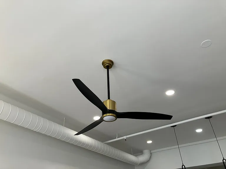 new recessed lights and ceiling fan