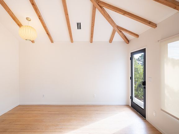 Living room with view of front door