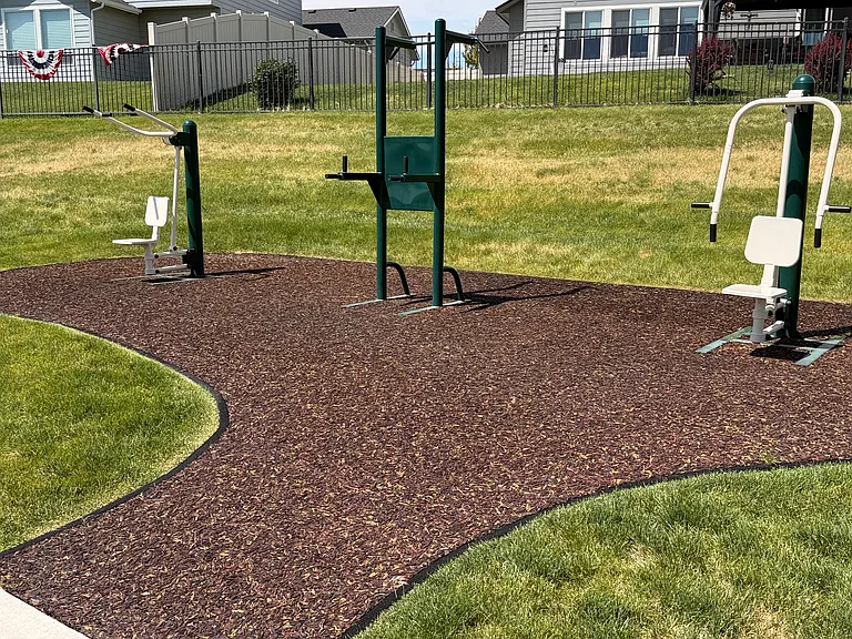 HOA Community Fitness Station along walking path