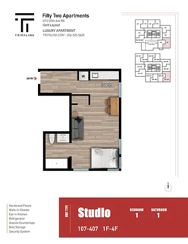 Floor plan Studio - 348 sqft