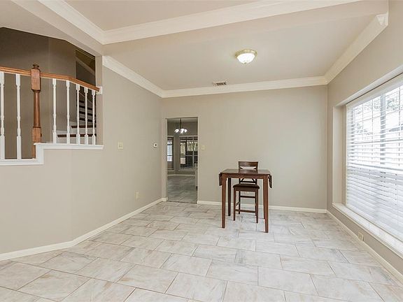 Large molding brings style to the room.