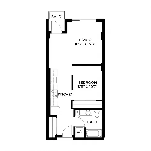 Floor plan Open 1x1 B3