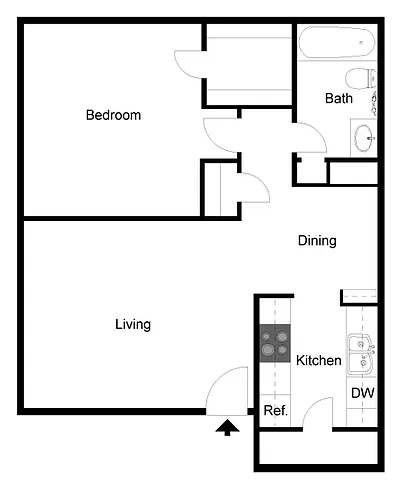 Floor plan 1-Bedroom A2