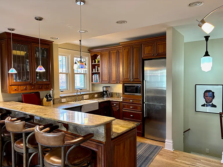 Kitchen counter and fridge