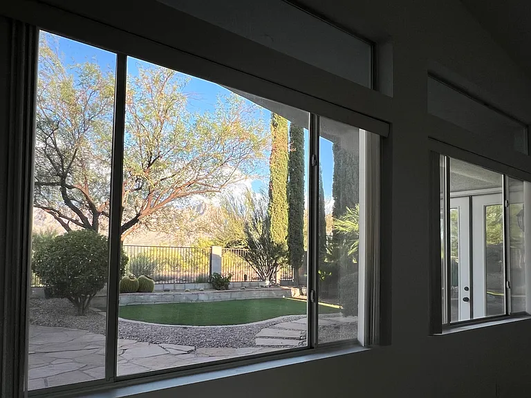 View from windows upon entry, at the great room.