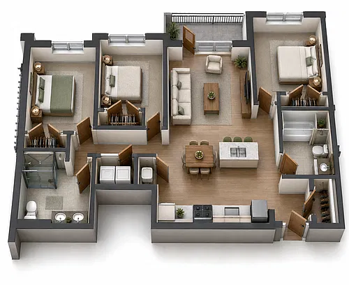 Floor plan Three Bedroom
