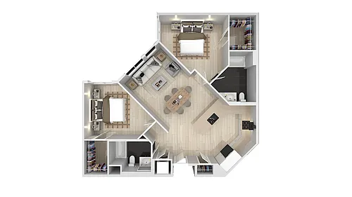 Floor plan 2 Bedroom 2 Bath A