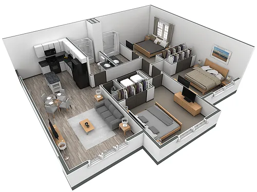 Floor plan 3-2 BR Horizon Overlook