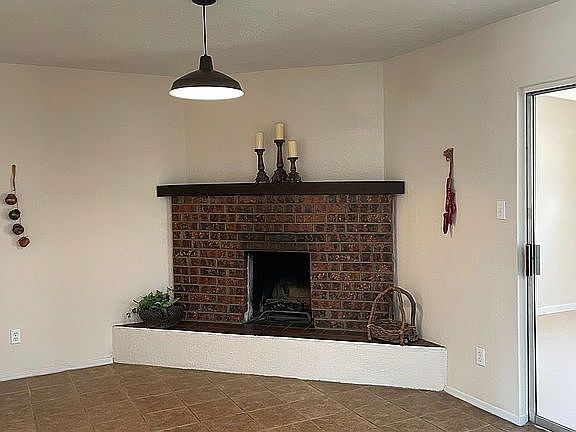 fireplace in dining room
