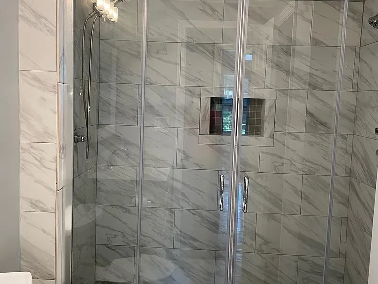 Walk- In Shower with Double Shower heads