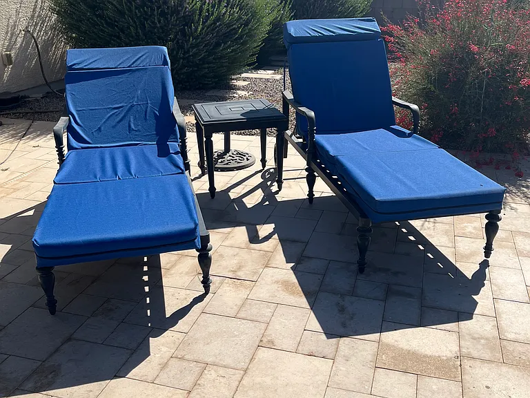 Outdoor loungers by the pool