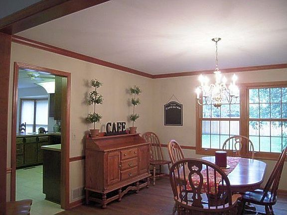 Dining room overlooks backyard