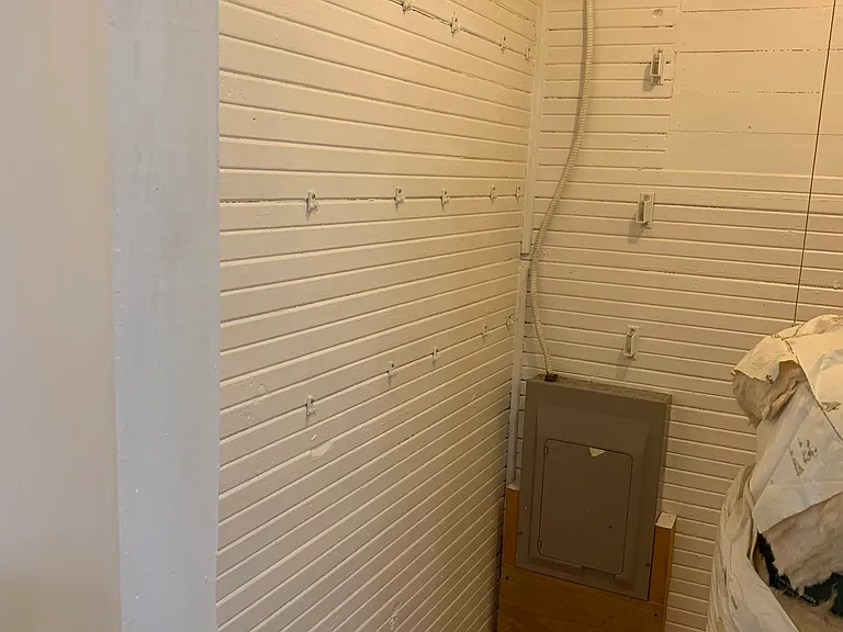 Pantry does have shelving & water heater
Power box