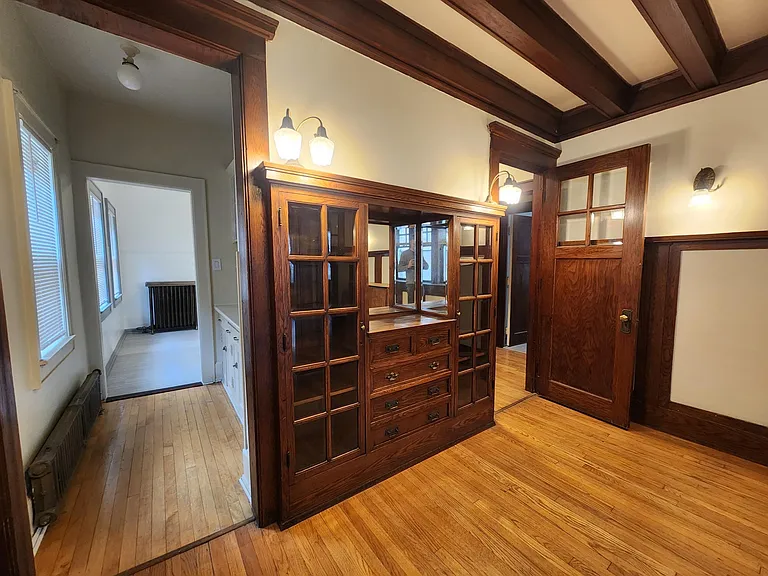 Dinning room built in cabinets.