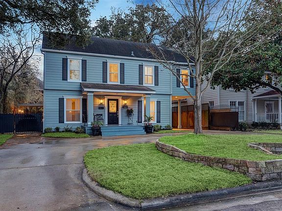 This circular driveway allows for several parking spaces.