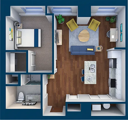 Floor plan Suite Style 08 - 1 Bedroom 1 Bath
