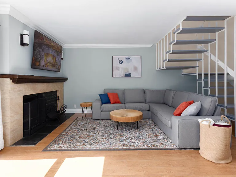 Living room with the indoor fireplace
