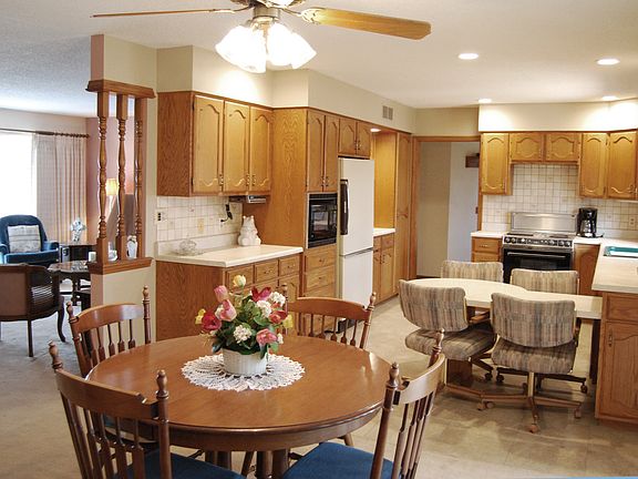Kitchen open to dining