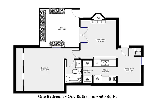 Floor plan A1 1 Bed / 1 Bath