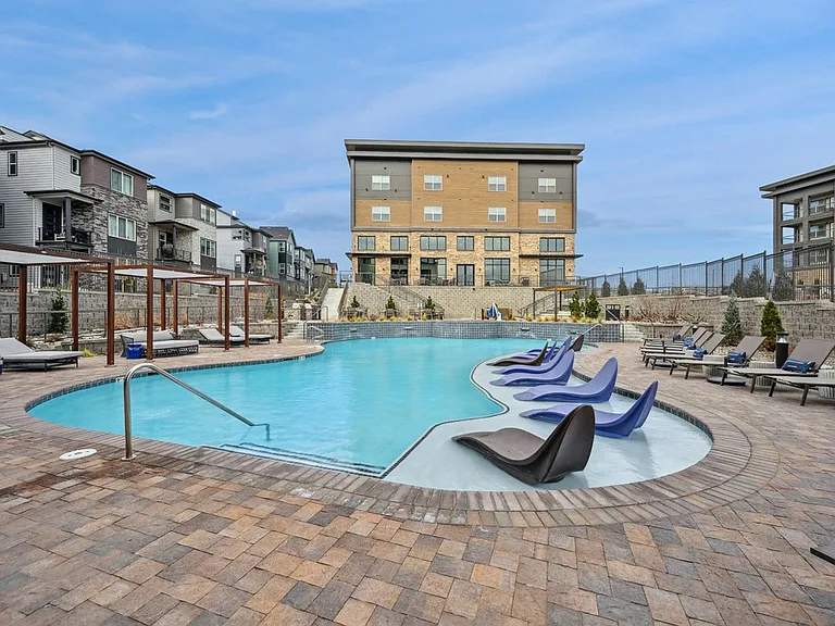 Resort-Style Pool with Sun Shelf and Grilling