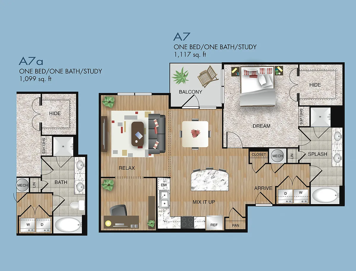Floor plan A7 and A7a
