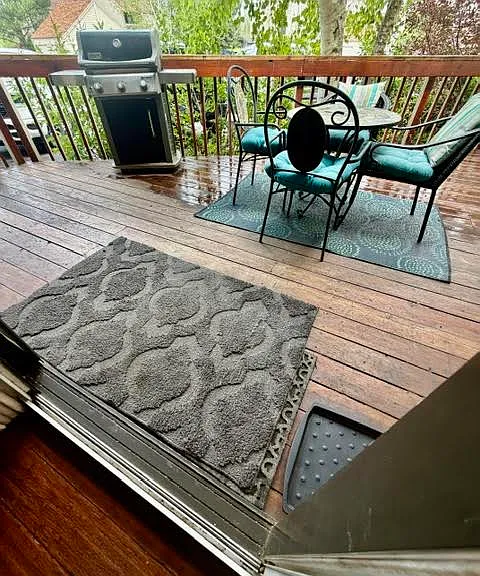 Back deck off of the living room.