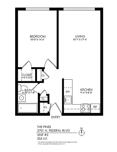 Floor plan 1 Bedroom 1 Bathroom