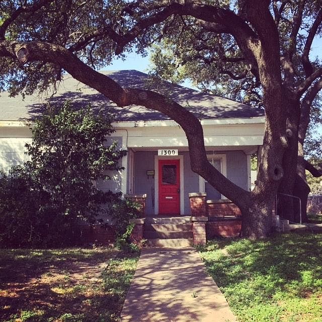 Front of House; The front door has been painted blue since t