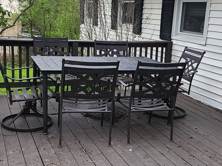 Deck with furniture included.