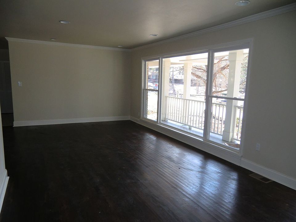 Living room with newly refinished hardwood floors
