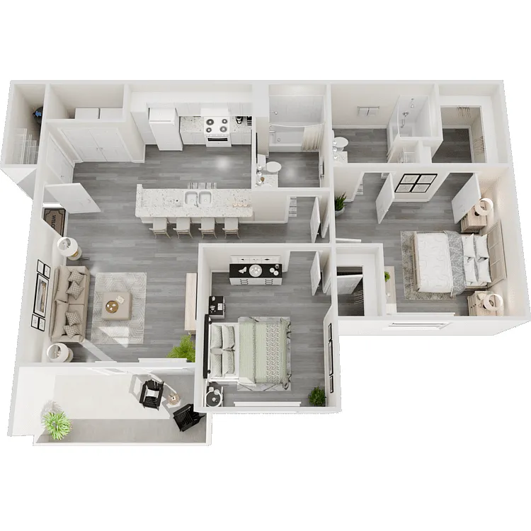 Floor plan 2 Bed 2 Bath