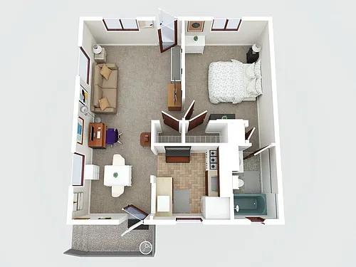 Floor plan 1 Bedroom 1 Bath