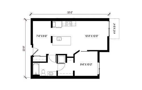 Floor plan 1 Bedroom - A17