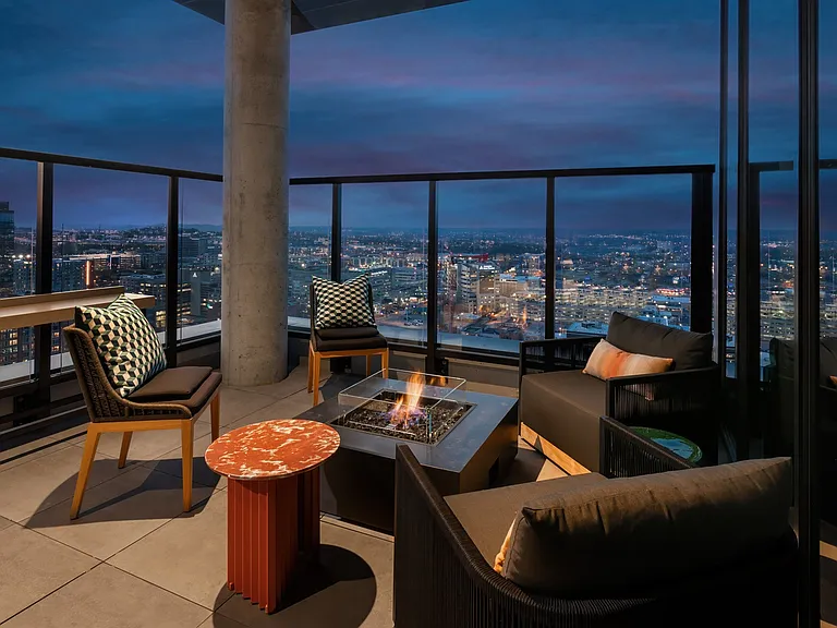 Penthouse Terrace with Firepit Lounge and Sunset Views