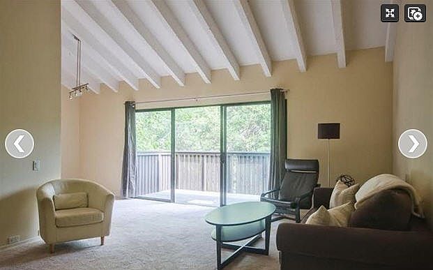 Living room with deck