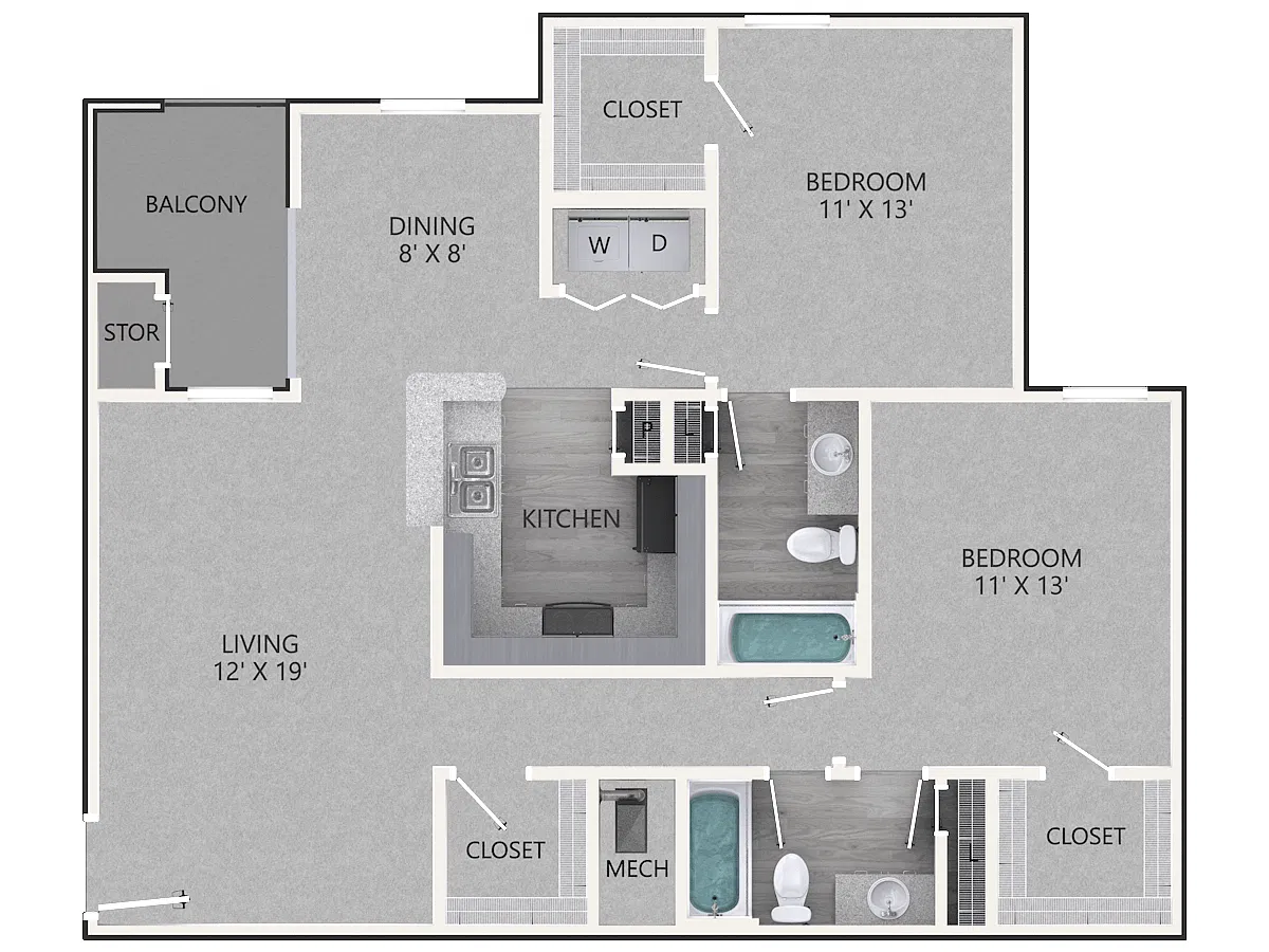 Floor plan 2 BEDROOM