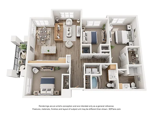 Floor plan 3AV (Audio/Visual Accessible)