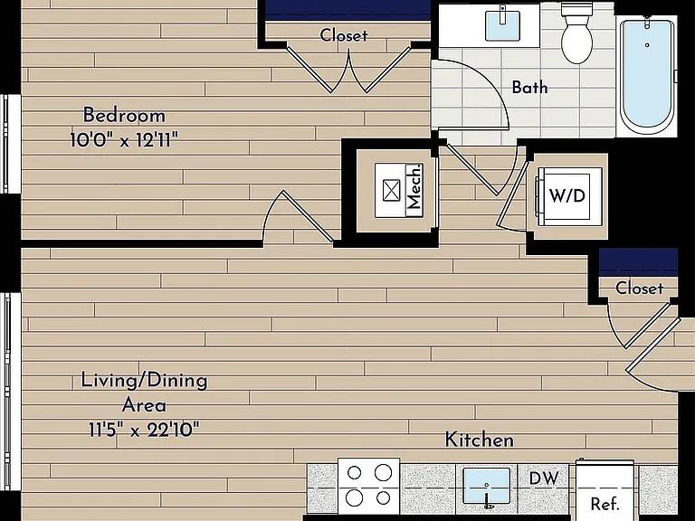 A 1BR-C One Bedroom Floor Plan A 1BR-C One Bedroom Floor Plan