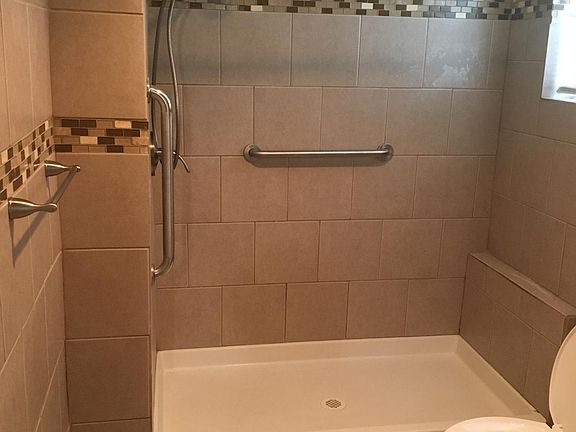 Bathroom with stall shower