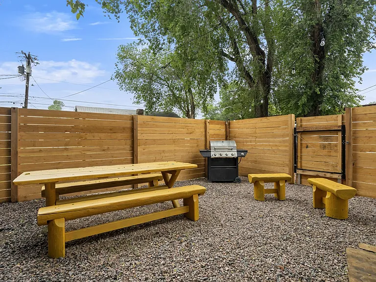 Fire up the propane grill and gather around the propane firepit for a classic Colorado evening under the stars.