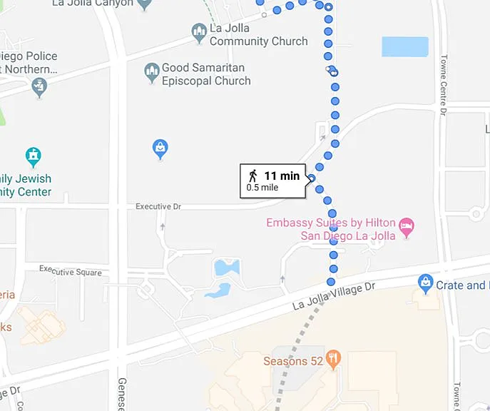 Walking distance to UTC Mall