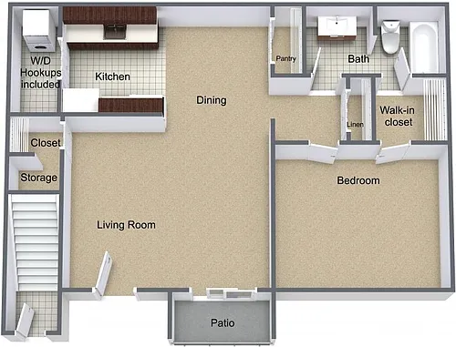 Floor plan 1 Bedroom Deluxe
