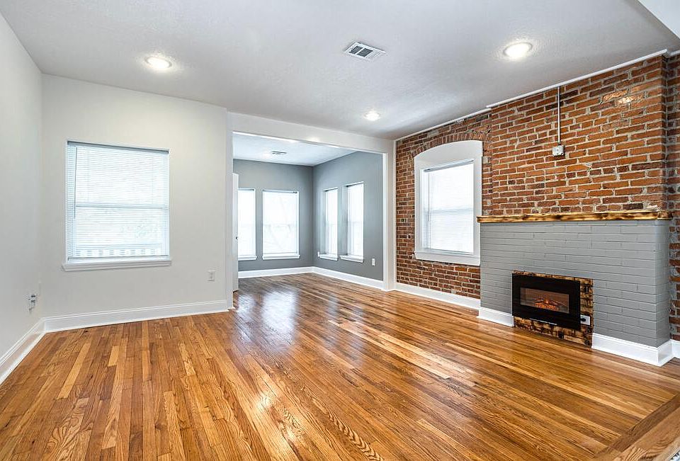 Living room with hardwood