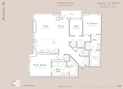 Floor plan Residence B9B with study