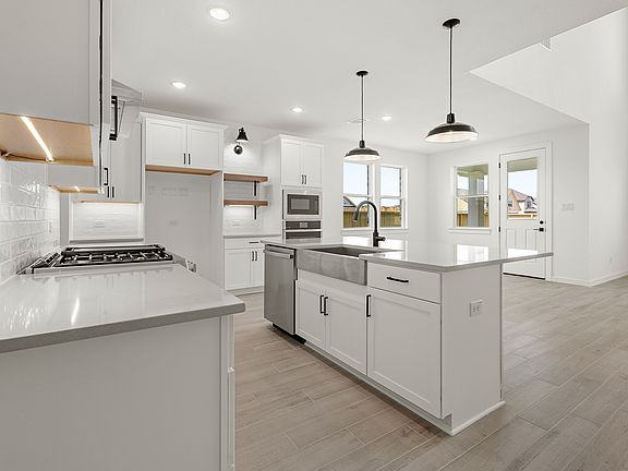 Kitchen with pendant lighting